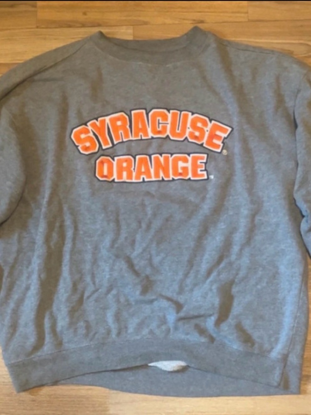University of Syracuse Orange Gray Crewneck Sweatshirt